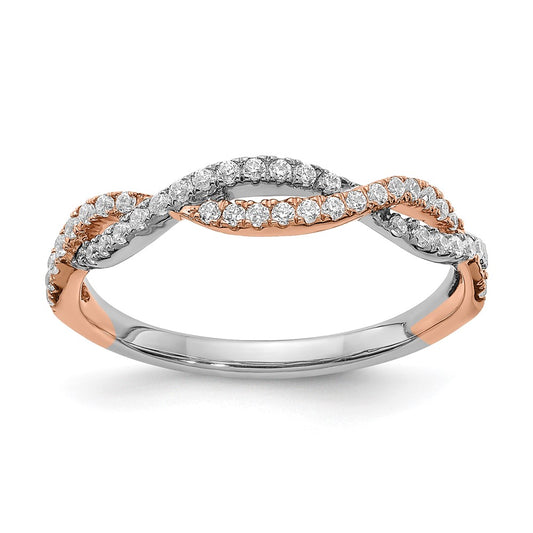 Buy Exclusive 14K White & Rose Gold Criss-Cross Diamond Wedding Band - 1/4 Carat
