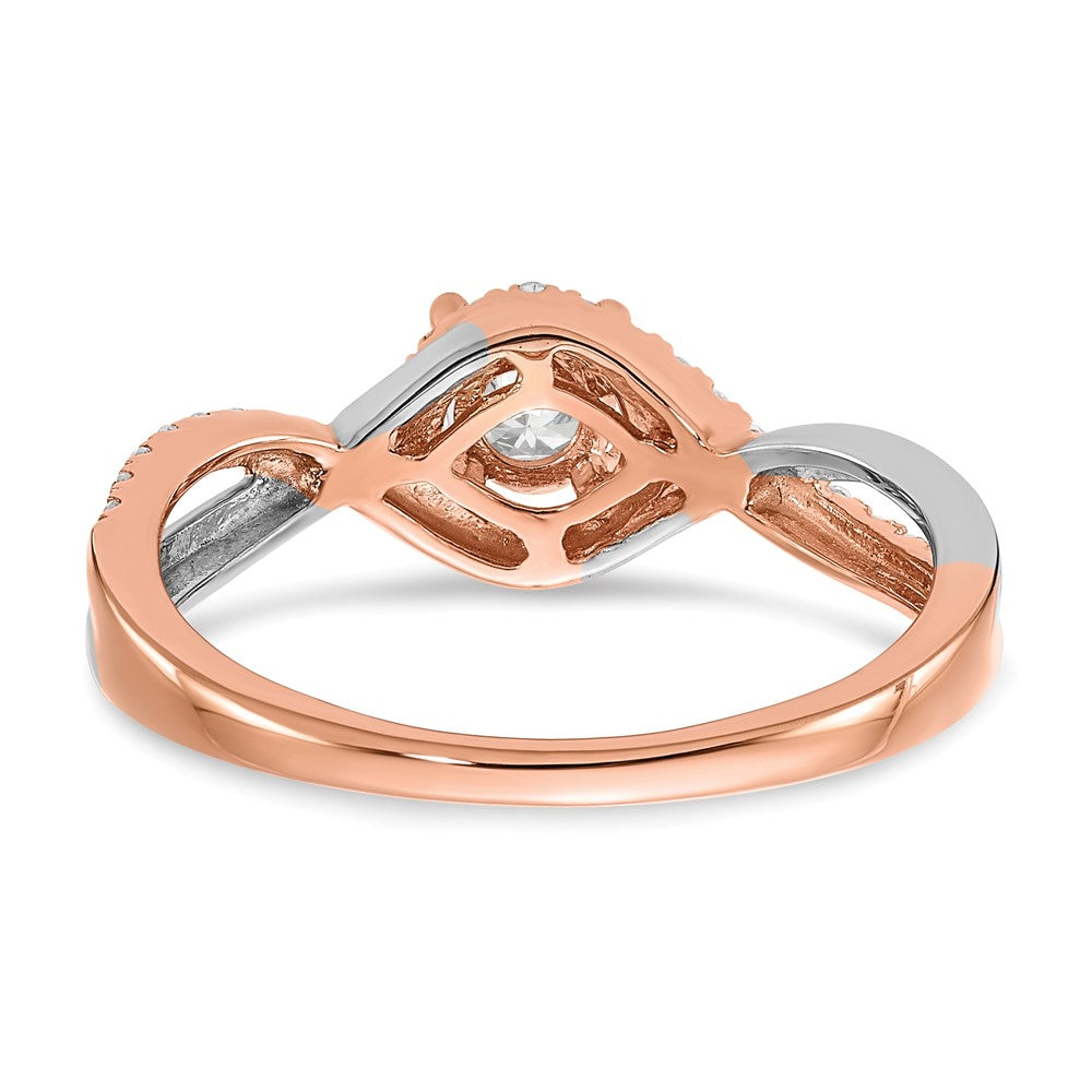 Buy Exclusive 14K White & Rose Gold Criss-Cross Engagement Ring, 1/5 ct Diamond