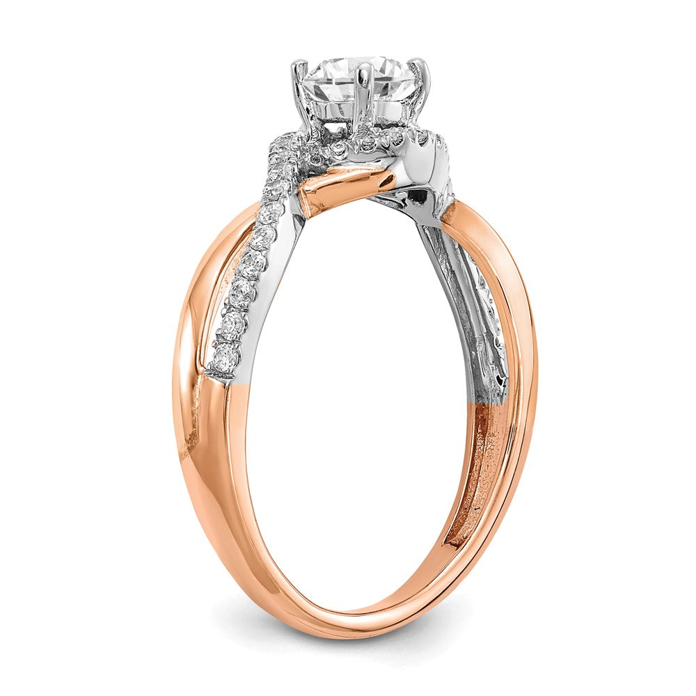 Buy Exclusive 14K White & Rose Gold Criss-Cross Engagement Ring, 1/5 ct Diamond