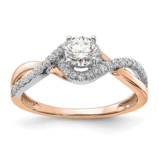 Buy Exclusive 14K White & Rose Gold Criss-Cross Engagement Ring, 1/5 ct Diamond