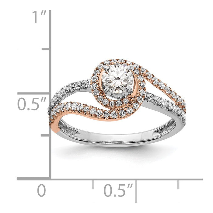 Buy High-Quality 14K White & Rose Gold Halo Engagement Ring Semi-Mount-7