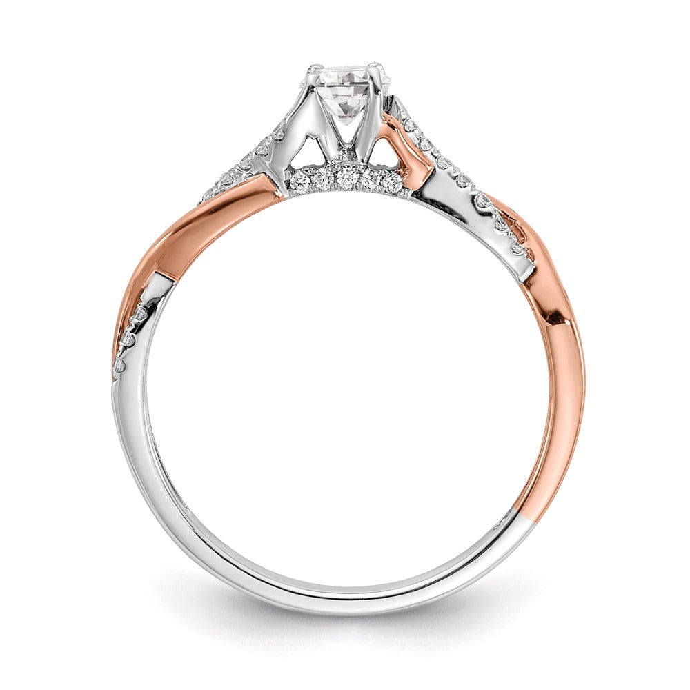 Buy Stylish 14K White & Rose Gold Criss-Cross Engagement Ring - 1/4 Carat