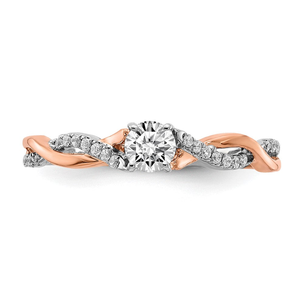 Buy Stylish 14K White & Rose Gold Criss-Cross Engagement Ring - 1/4 Carat