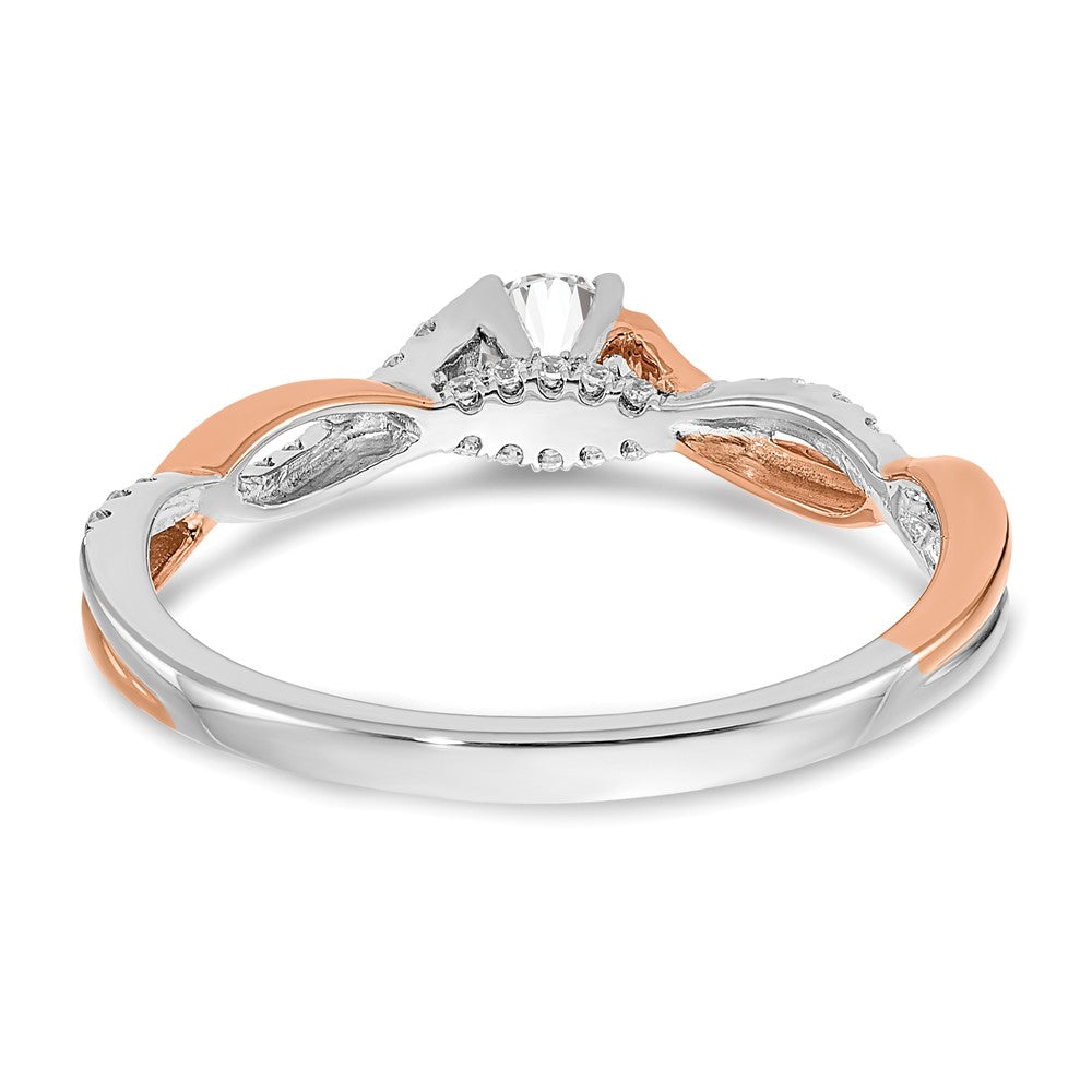 Buy Stylish 14K White & Rose Gold Criss-Cross Engagement Ring - 1/4 Carat