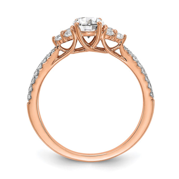 14K Rose Gold Semi-Mount Engagement Ring - 1/2 Carat