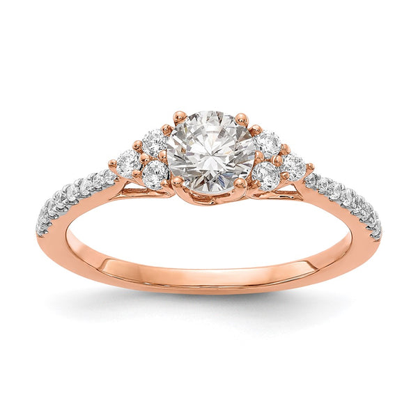 14K Rose Gold Semi-Mount Engagement Ring - 1/2 Carat
