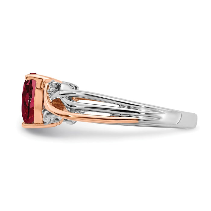 Shop Affordable 14K Two-Tone Heart-Shaped Ruby & Diamond Ring - 1.5 Carats-3