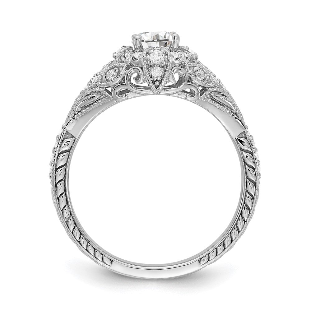 Exclusive 14K White Gold Semi-Mount Engagement Ring, 1/5 Carat Diamonds, Affordable Price