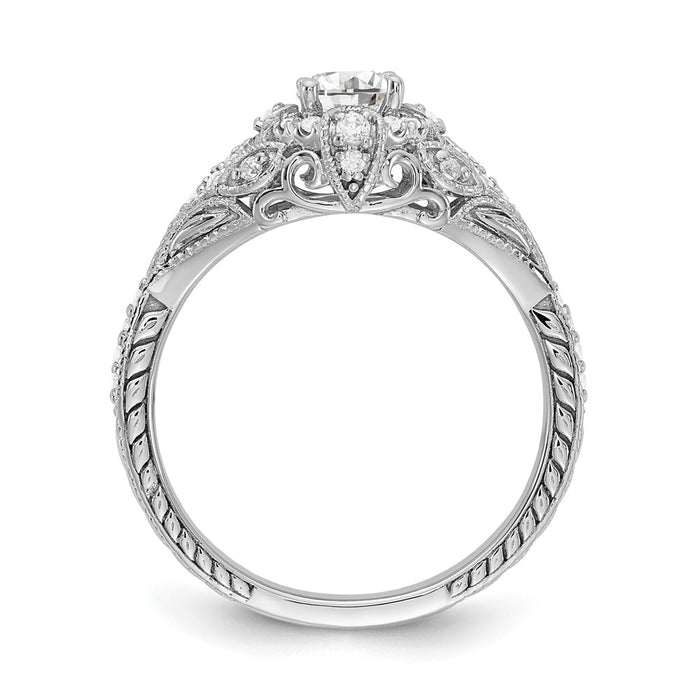 Exclusive 14K White Gold Semi-Mount Engagement Ring, 1/5 Carat Diamonds, Affordable Price-2