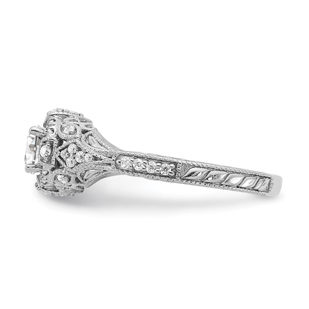 Exclusive 14K White Gold Semi-Mount Engagement Ring, 1/5 Carat Diamonds, Affordable Price