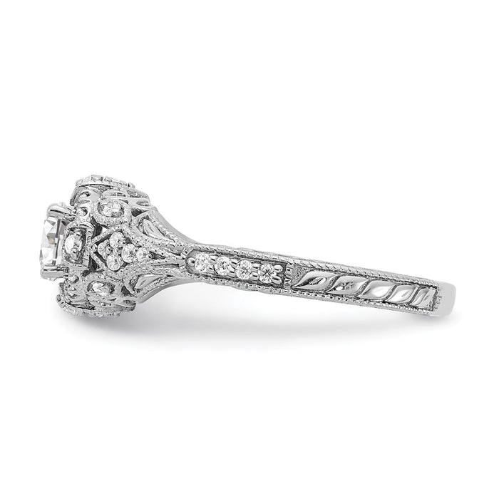 Exclusive 14K White Gold Semi-Mount Engagement Ring, 1/5 Carat Diamonds, Affordable Price-3