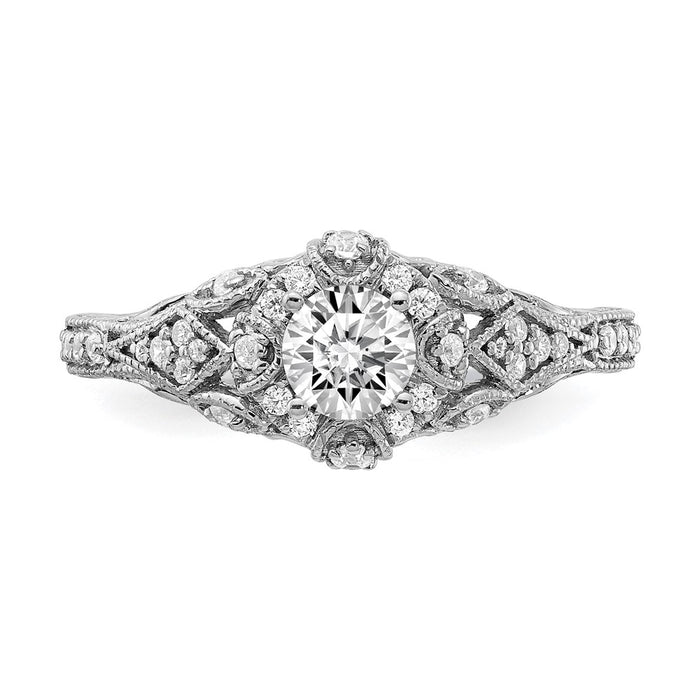 Exclusive 14K White Gold Semi-Mount Engagement Ring, 1/5 Carat Diamonds, Affordable Price-4
