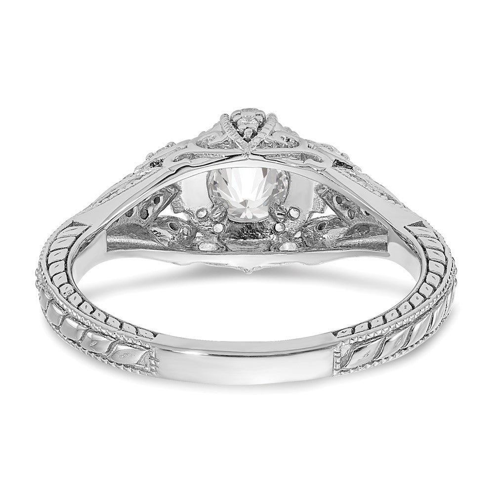 Exclusive 14K White Gold Semi-Mount Engagement Ring, 1/5 Carat Diamonds, Affordable Price