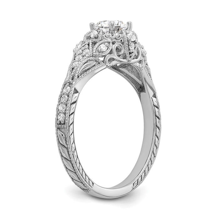 Exclusive 14K White Gold Semi-Mount Engagement Ring, 1/5 Carat Diamonds, Affordable Price-6