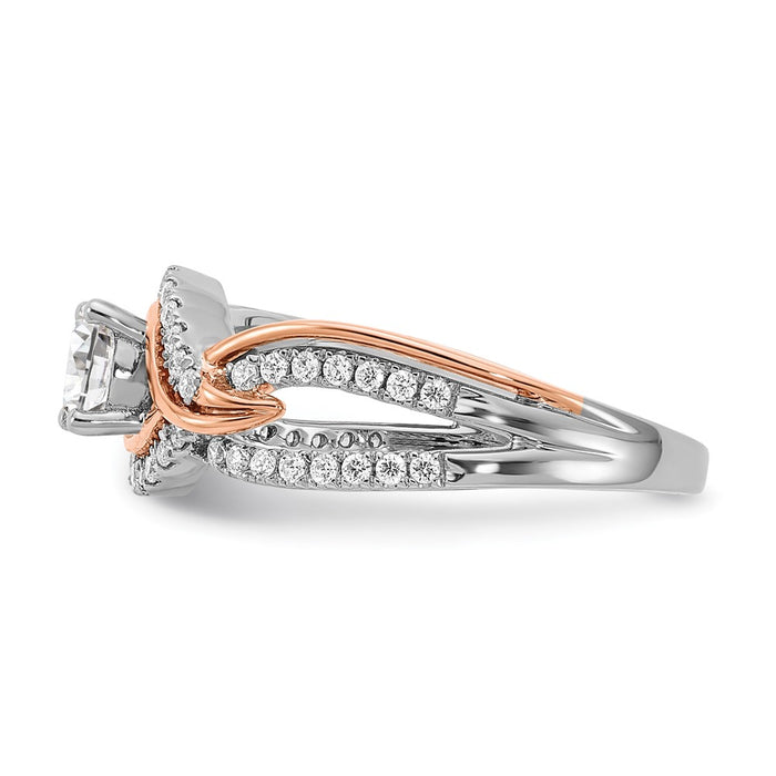 Buy Exclusive 14K White & Rose Gold Criss-Cross Engagement Ring - 1/2 Carat-3
