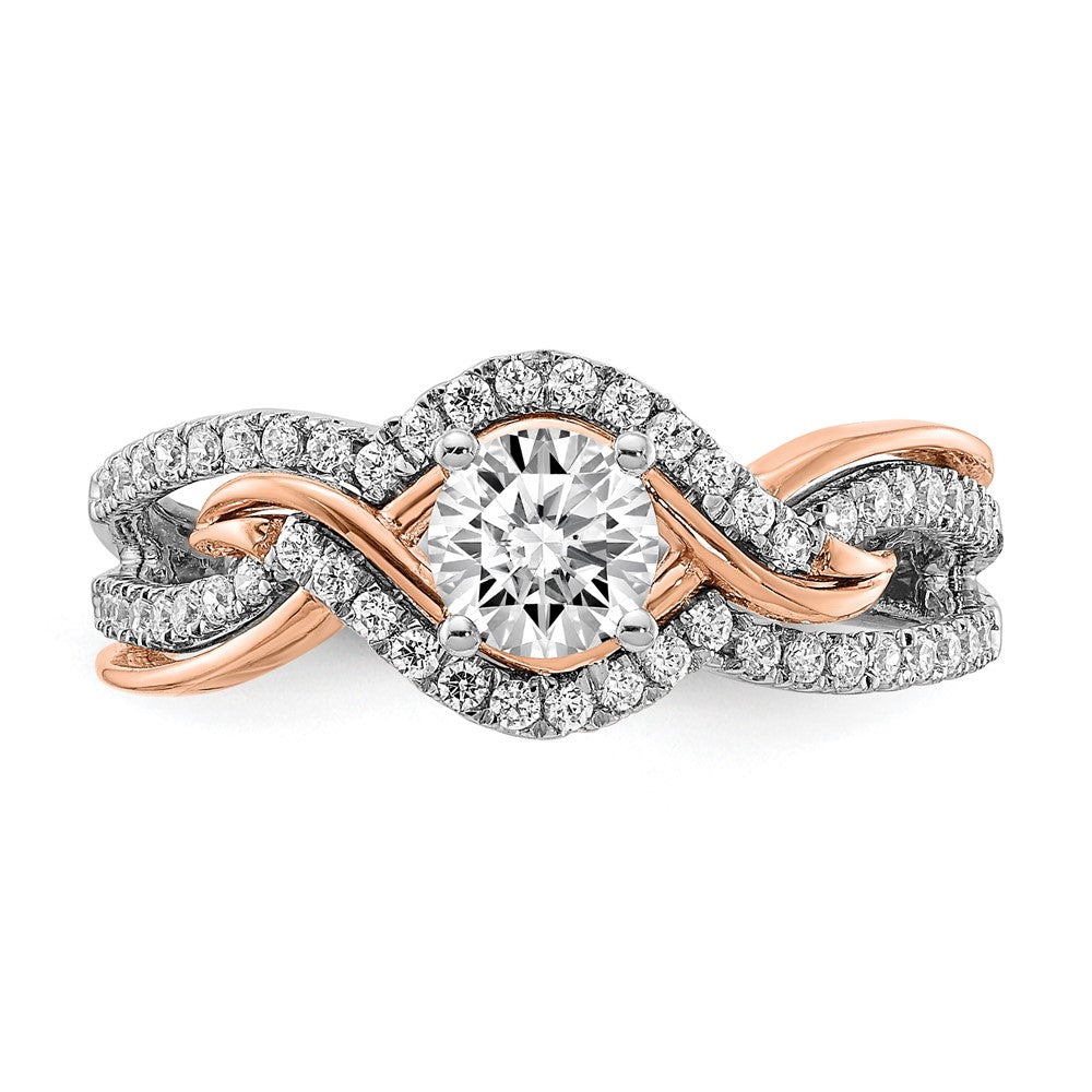 Buy Exclusive 14K White & Rose Gold Criss-Cross Engagement Ring - 1/2 Carat
