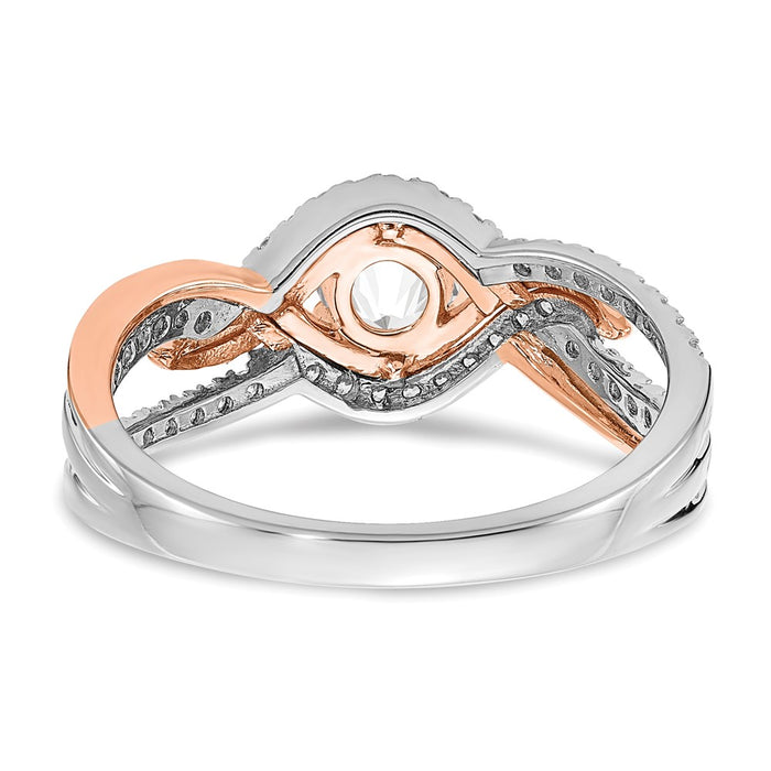 Buy Exclusive 14K White & Rose Gold Criss-Cross Engagement Ring - 1/2 Carat-5