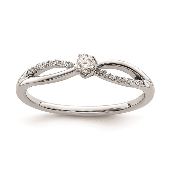 14K White Gold Engagement Ring with 1/8 Carat Diamond
