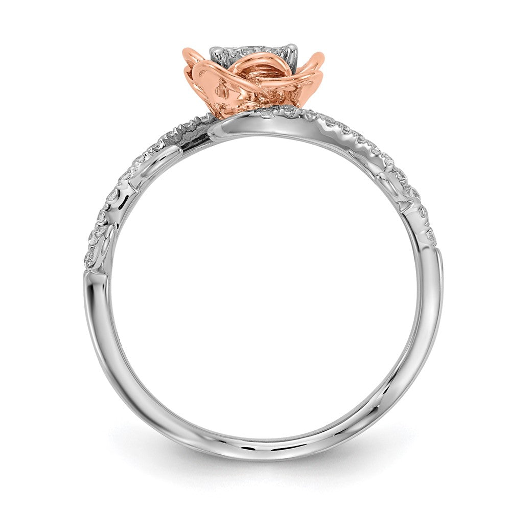 Buy 14K White & Rose Gold Floral Engagement Ring, 1/4 Carat Diamond - Stylish Value!