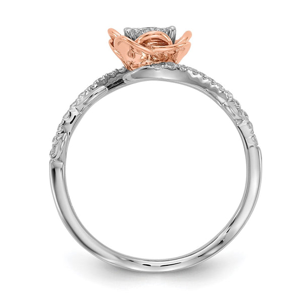 Buy 14K White & Rose Gold Floral Engagement Ring, 1/4 Carat Diamond - Stylish Value!