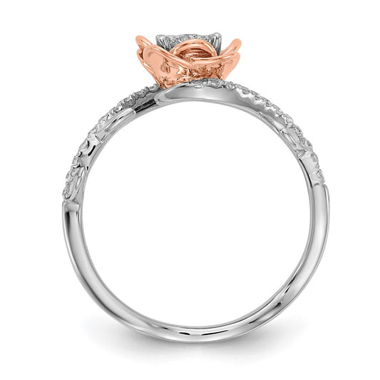 Buy 14K White & Rose Gold Floral Engagement Ring, 1/4 Carat Diamond - Stylish Value!