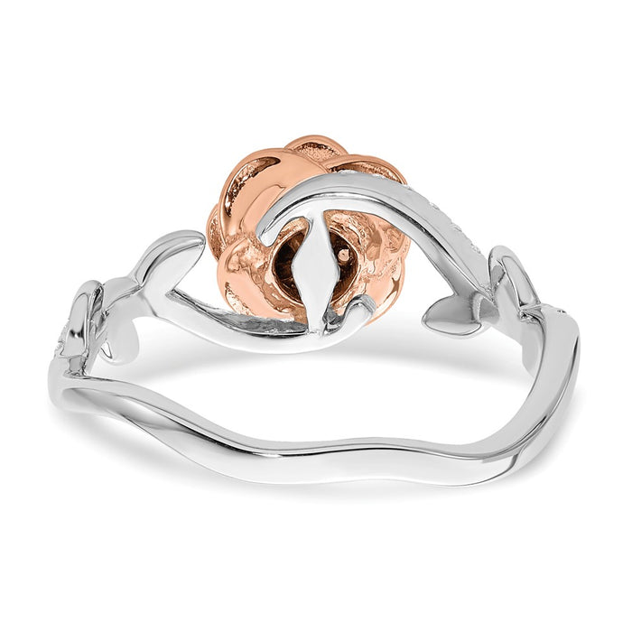 Buy 14K White & Rose Gold Floral Engagement Ring, 1/4 Carat Diamond - Stylish Value!-5