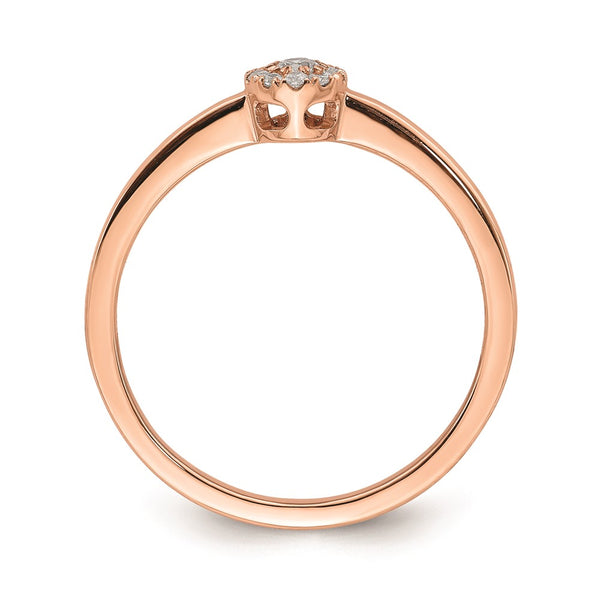 14K Rose Gold Halo Engagement Ring, 1/10 Carat Diamond