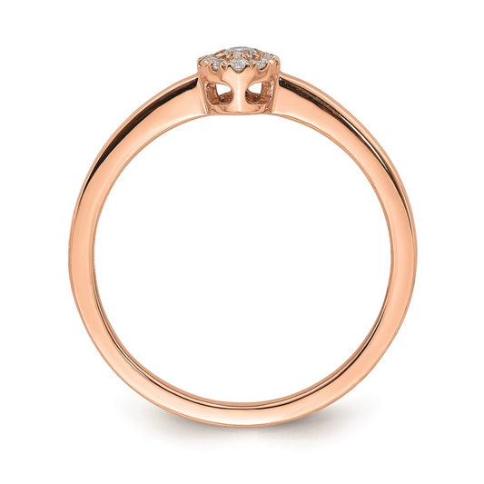 Exclusive 14K Rose Gold Halo Engagement Ring, 1/10 Carat Diamond - Stylish Value