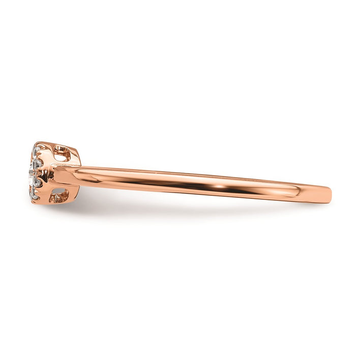 Exclusive 14K Rose Gold Halo Engagement Ring, 1/10 Carat Diamond - Stylish Value-3