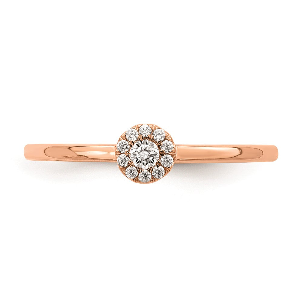 Exclusive 14K Rose Gold Halo Engagement Ring, 1/10 Carat Diamond - Stylish Value