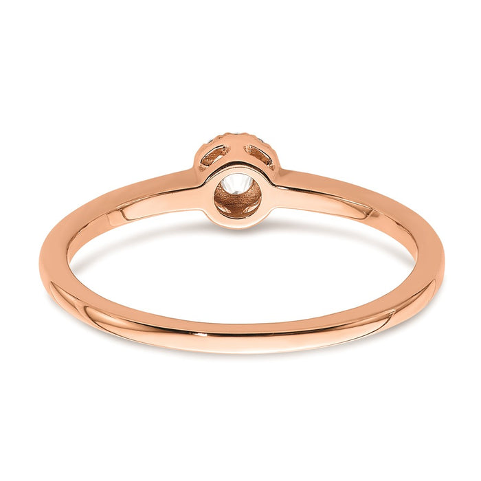 Exclusive 14K Rose Gold Halo Engagement Ring, 1/10 Carat Diamond - Stylish Value-5