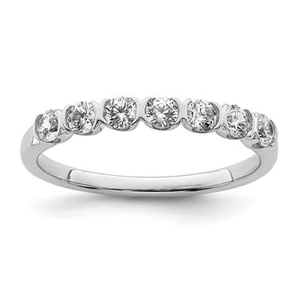 Exclusive 14K White Gold 7-Stone Diamond Wedding Band - 1/2 Carat Value