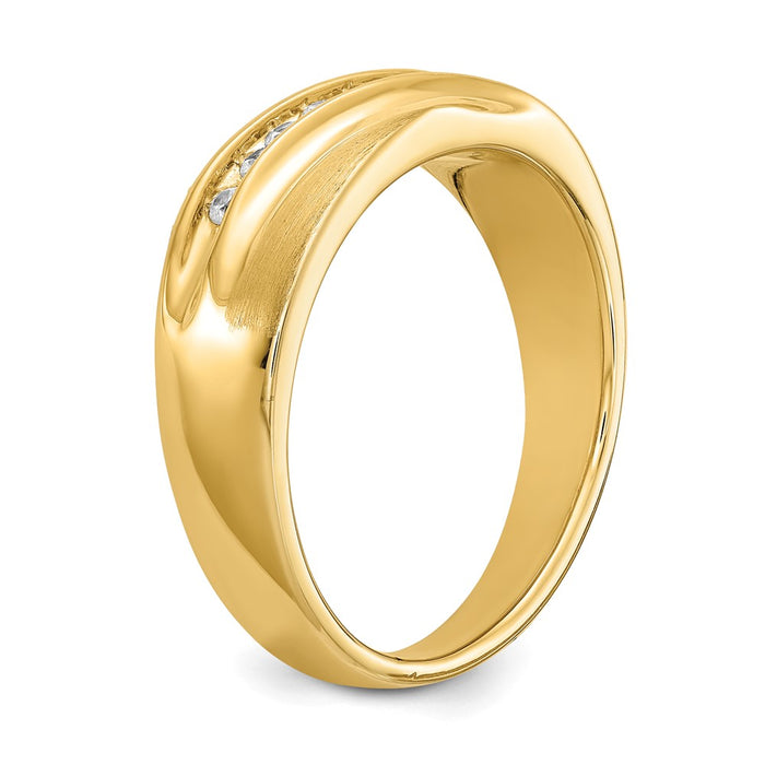 Buy Exclusive 14K Satin Finish Men's Band with 1/5 Carat Diamond Accents-5