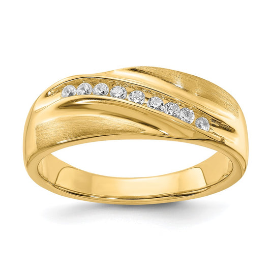 Buy Exclusive 14K Satin Finish Men's Band with 1/5 Carat Diamond Accents
