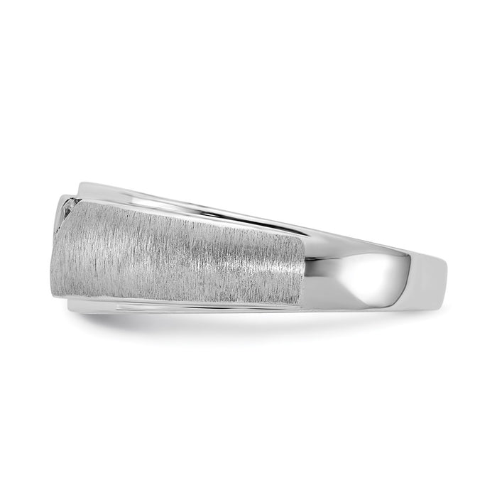 Buy Stylish 14K White Gold Men's 3-Stone Diamond Band, 1/6 Carat Total Weight-3