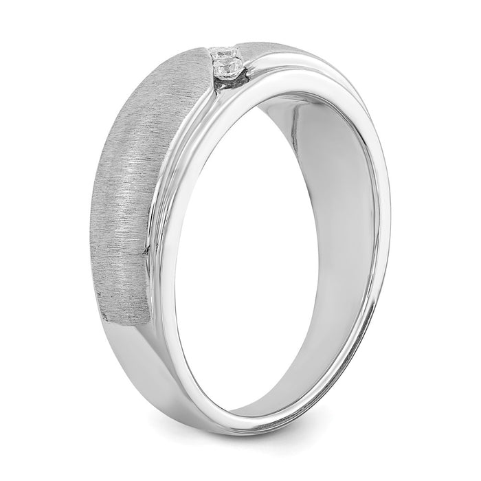 Buy Stylish 14K White Gold Men's 3-Stone Diamond Band, 1/6 Carat Total Weight-6