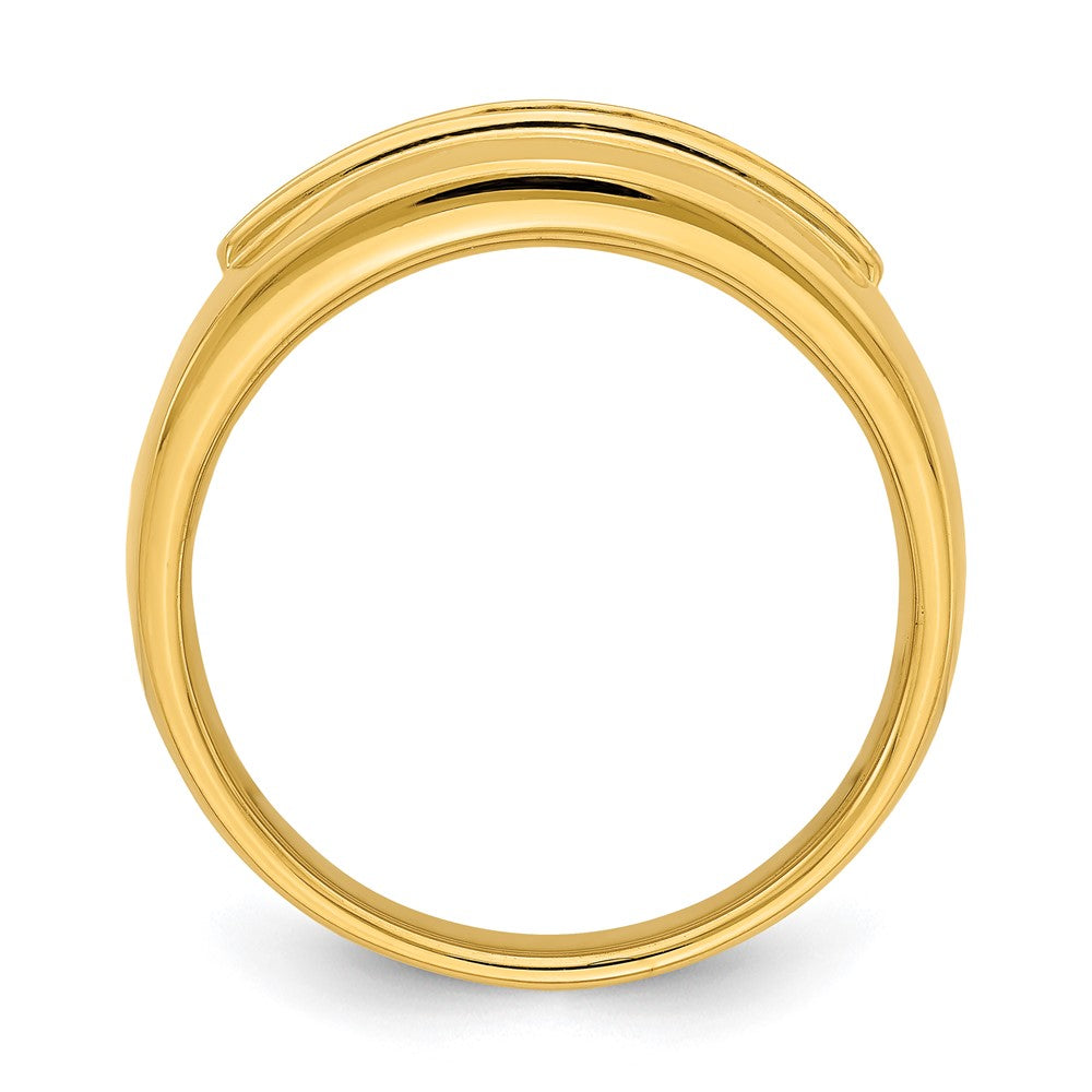 Exclusive 14K Gold Men's Channel Band with 11 Diamonds, 1/4 Carat Total Weight