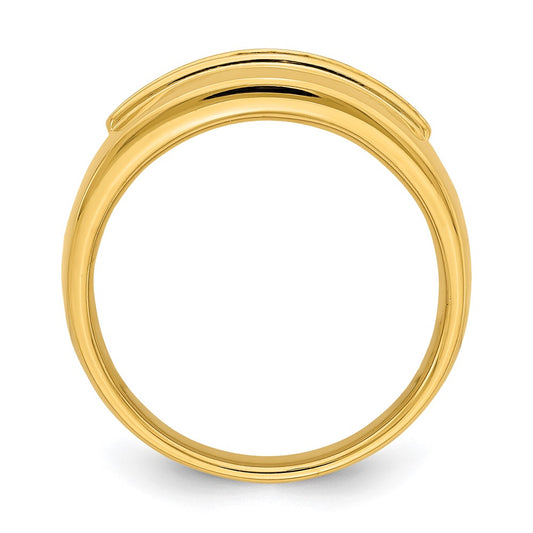Exclusive 14K Gold Men's Channel Band with 11 Diamonds, 1/4 Carat Total Weight