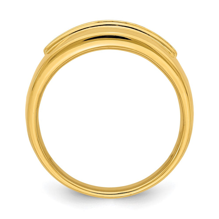 Exclusive 14K Gold Men's Channel Band with 11 Diamonds, 1/4 Carat Total Weight-2