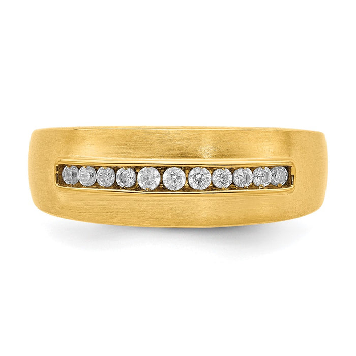 Exclusive 14K Gold Men's Channel Band with 11 Diamonds, 1/4 Carat Total Weight-4