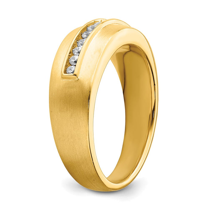 Exclusive 14K Gold Men's Channel Band with 11 Diamonds, 1/4 Carat Total Weight-6