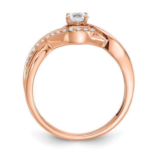 Buy 14K Rose Gold Criss-Cross Engagement Ring | 1/3 Carat Center | Stylish Value