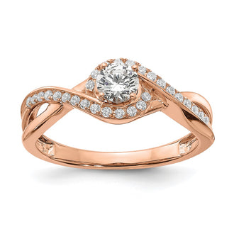 Buy 14K Rose Gold Criss-Cross Engagement Ring | 1/3 Carat Center | Stylish Value