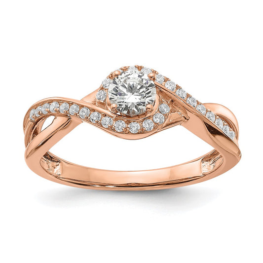 Buy 14K Rose Gold Criss-Cross Engagement Ring | 1/3 Carat Center | Stylish Value