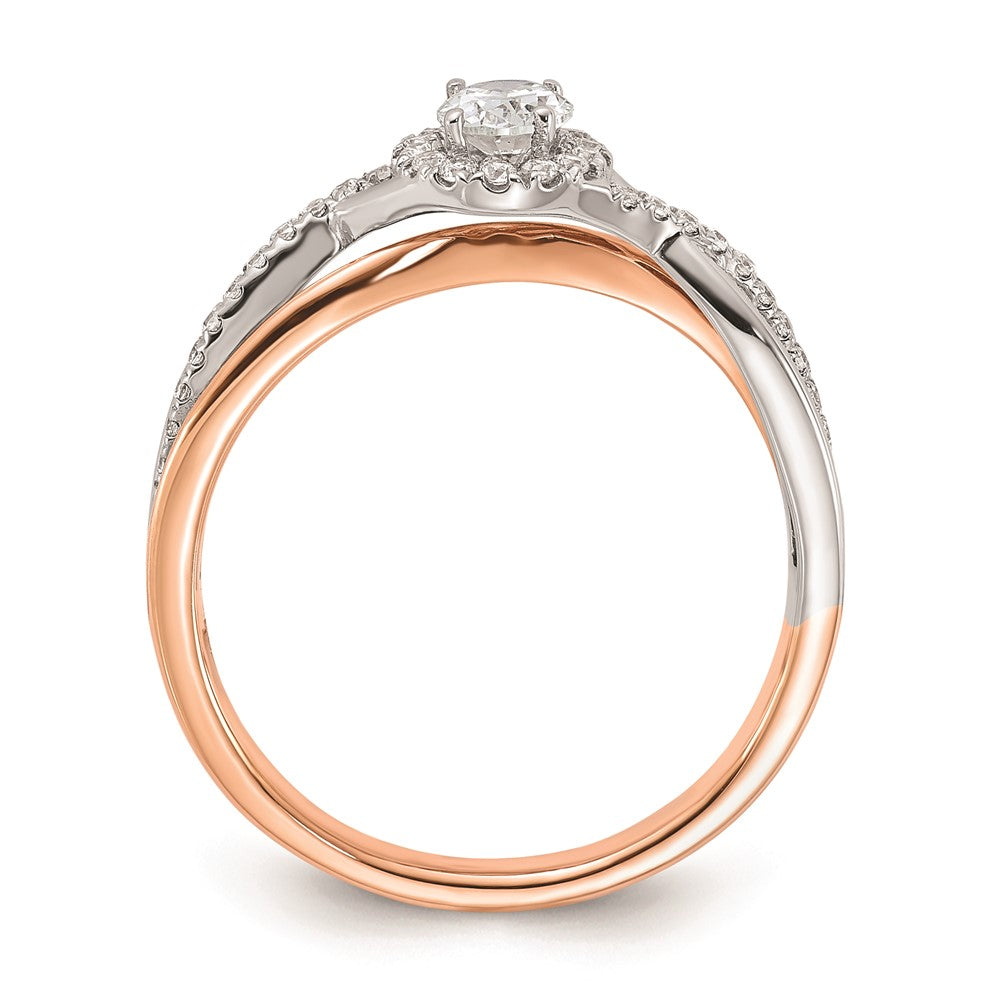 Buy 14K Two-Tone Oval Halo Diamond Semi-Mount Ring Setting | Stylish Value!