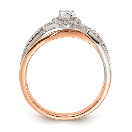 Buy 14K Two-Tone Oval Halo Diamond Semi-Mount Ring Setting | Stylish Value!