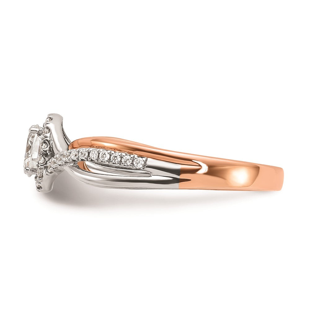 Buy 14K Two-Tone Oval Halo Diamond Semi-Mount Ring Setting | Stylish Value!
