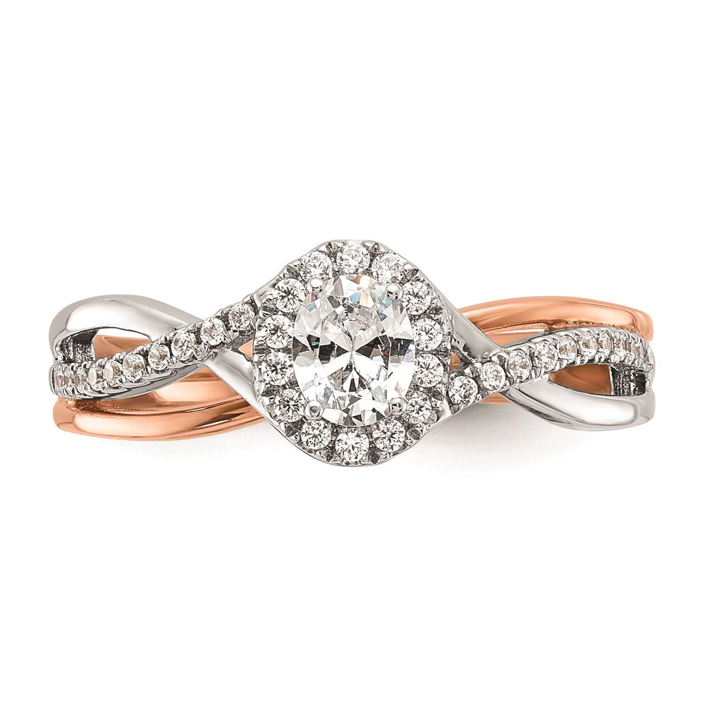 Buy 14K Two-Tone Oval Halo Diamond Semi-Mount Ring Setting | Stylish Value!