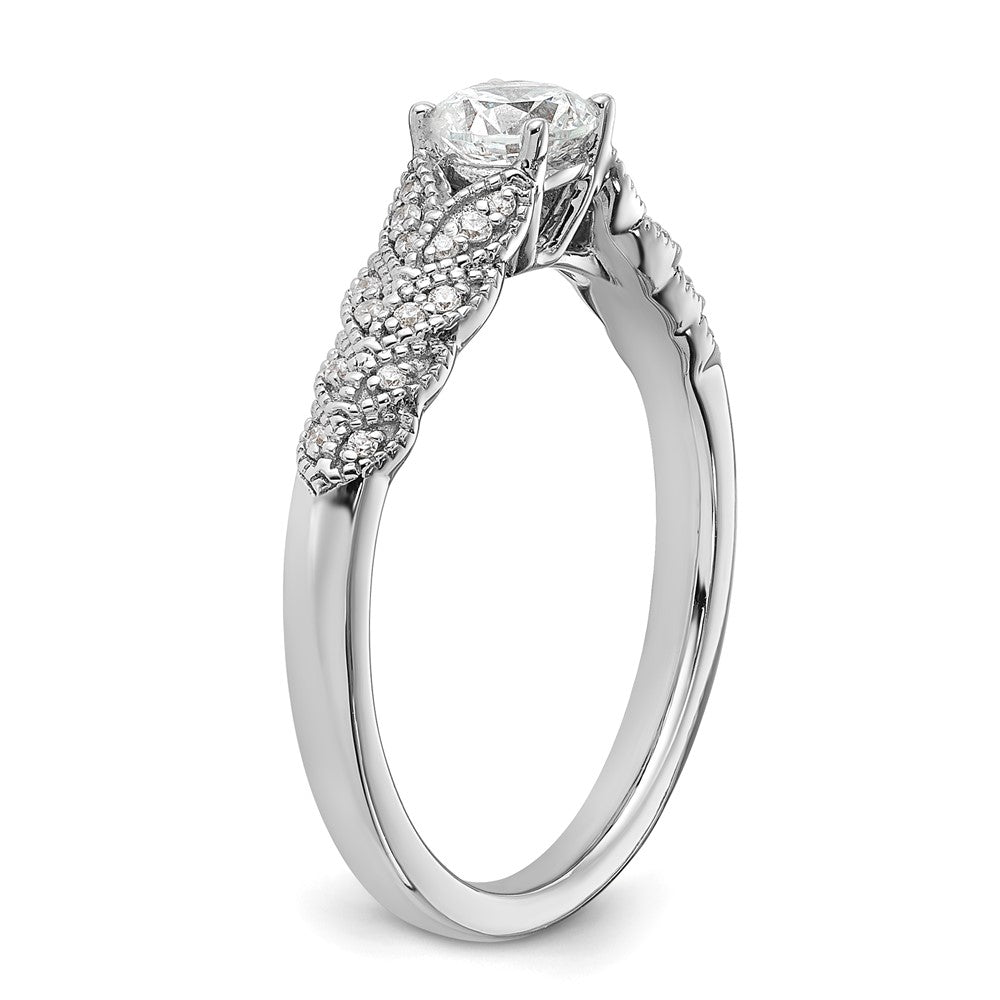 Buy Stylish 14K White Gold Leaf-Inspired Diamond Semi-Mount Ring - 1.0 ct