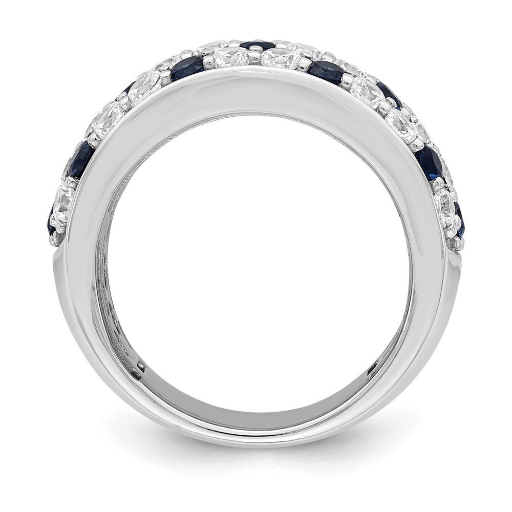 Exclusive 14K White Gold Ring with 1.5 Carat Lab-Grown Diamond & Blue Sapphire - Affordable Luxury!
